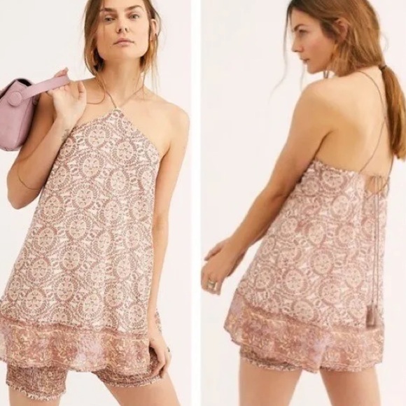 Free People Tops - Free People Good As Gold Tassel Tunic Halter Set Brown L